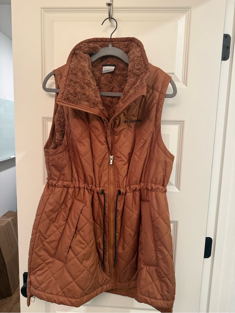 Columbia Women's Quilted Rust Brown Fleece Vest